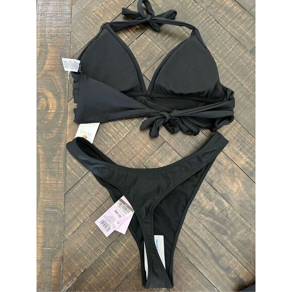 Wild Fable Shade & Shore Black Bikini Swimsuit Size Medium New - Picture 3 of 6